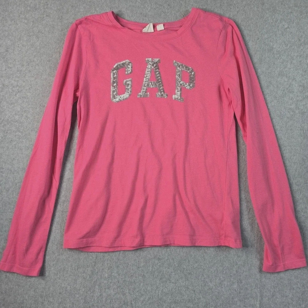 Gap Kids‎ 2PC Outfit Set XL 12 Pink Sequin Shirt Navy Rainbow Star Leggings
